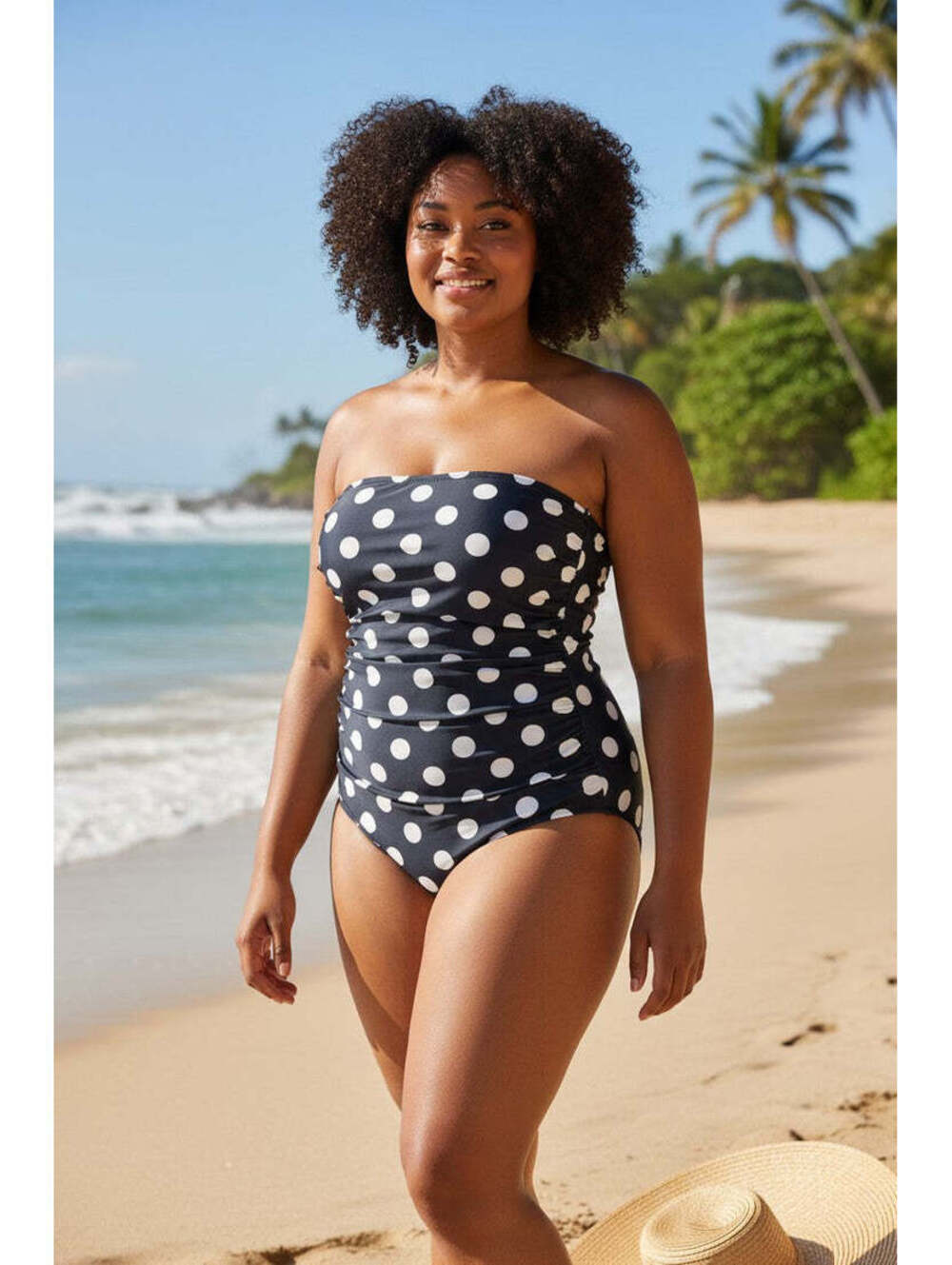 Size 8 - J. Crew Polka Dot Bandeau Bathing Suit